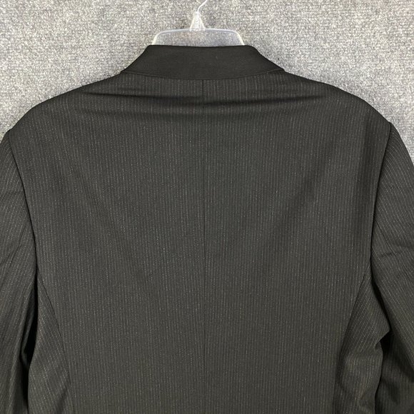 Zara Blazer Men's Size 42 Striped Black Polyester Blend 2 Buttons Formal - Picture 8 of 10